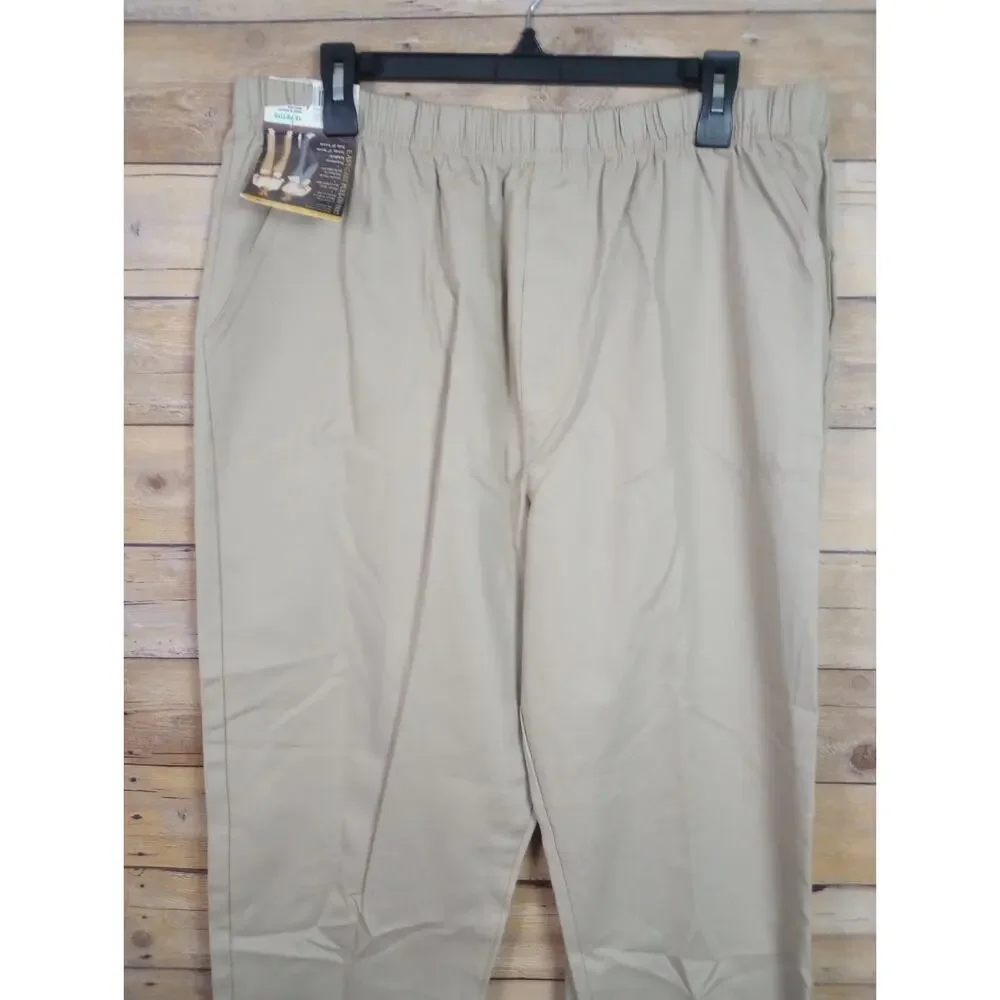 Vintage White Stag Women Pants Petite 18 Pull Up Tan